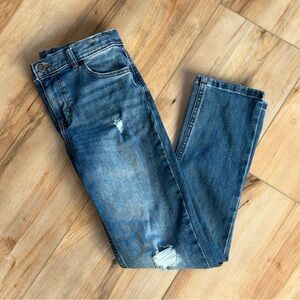 Wonder Nation Distressed Boys 14 Slim Blue Jeans Stretch & Adjustable Waist